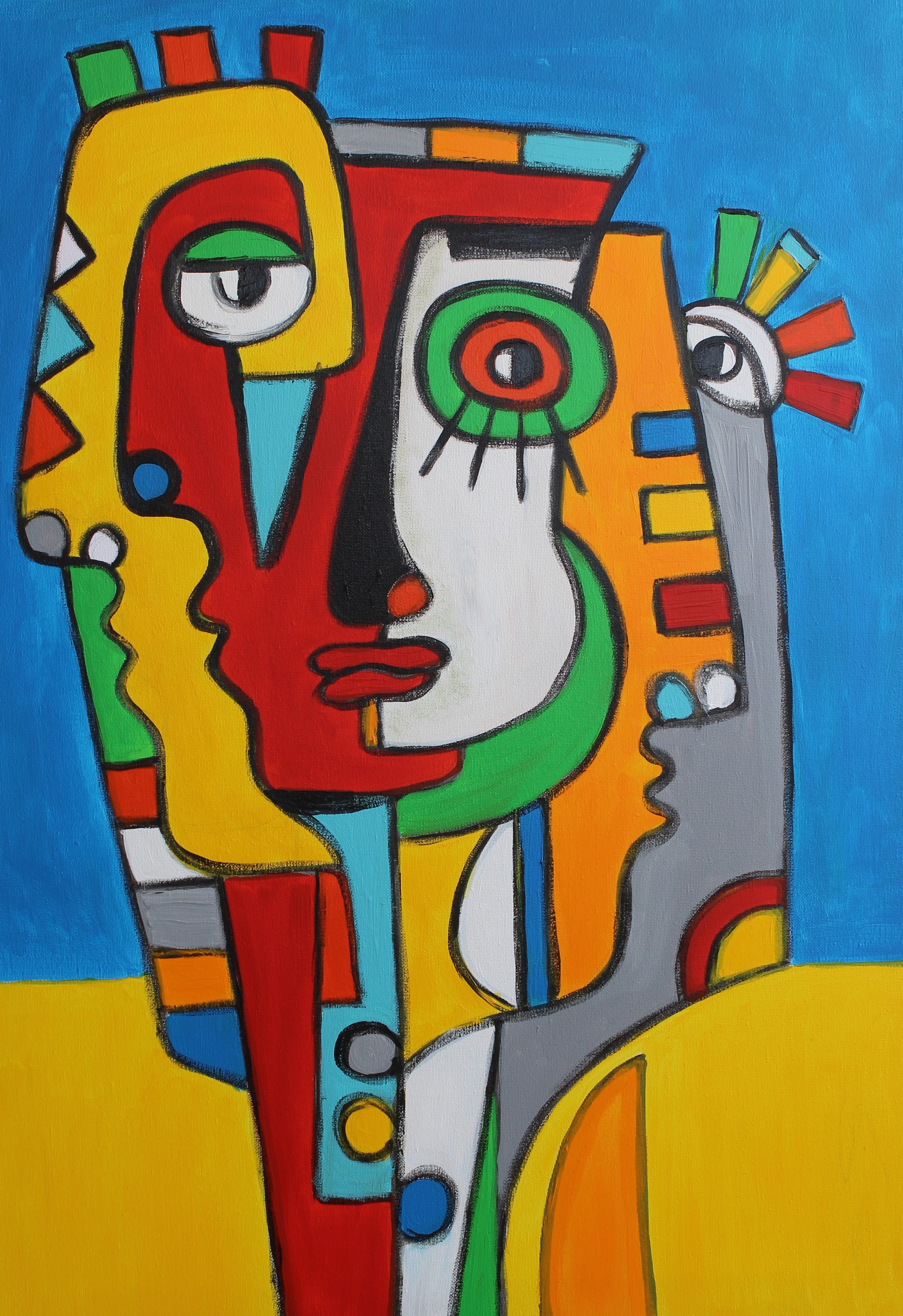 Exclusive to KIKI STERLING GALLERY, the FACES Collection, by the Spanish/Armenian artist, brings joy to the viewer as they find the various "faces" resting in each painting