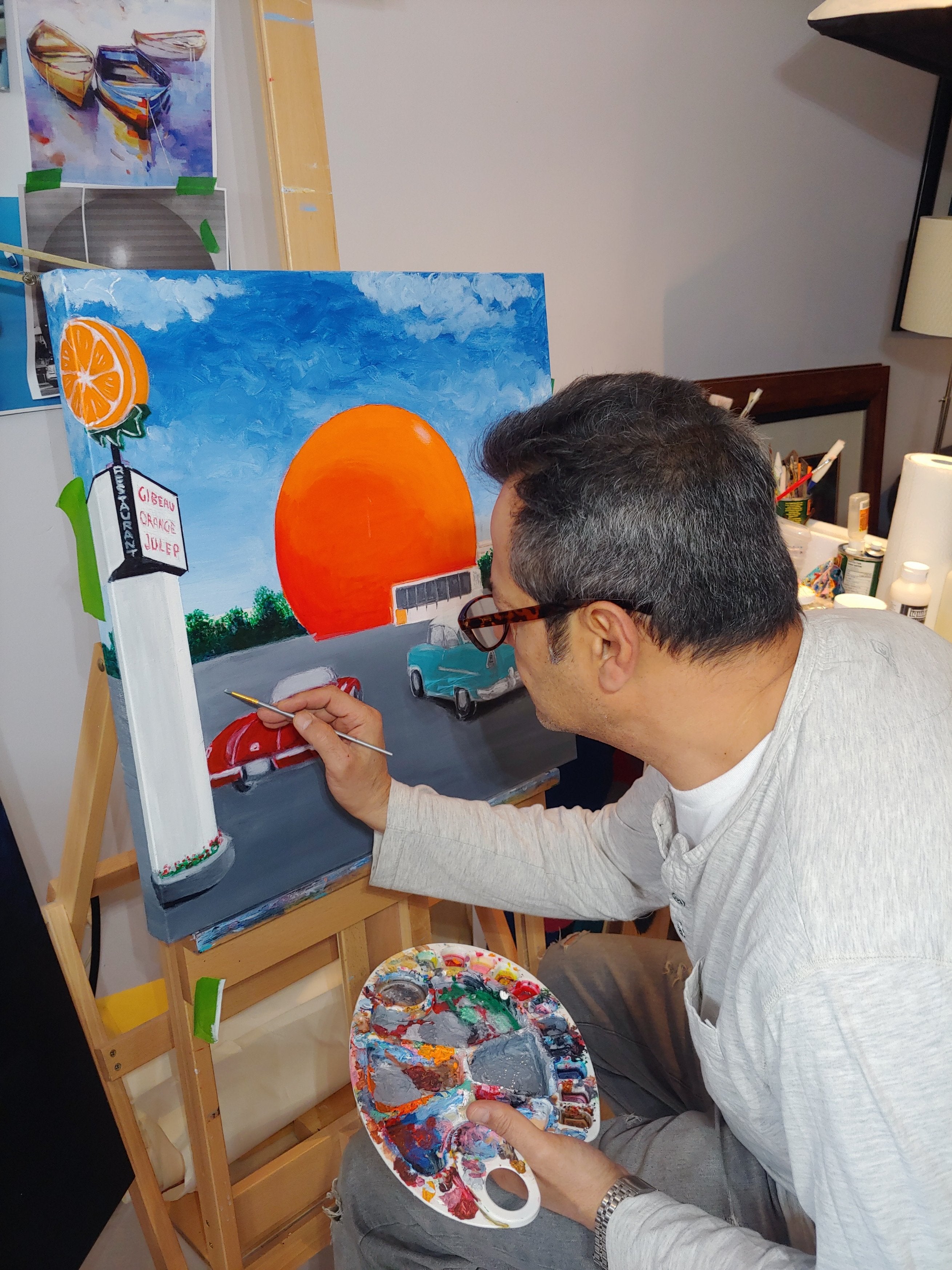 Original Canvas Painting / MONTREAL'S ORANGE JULEP