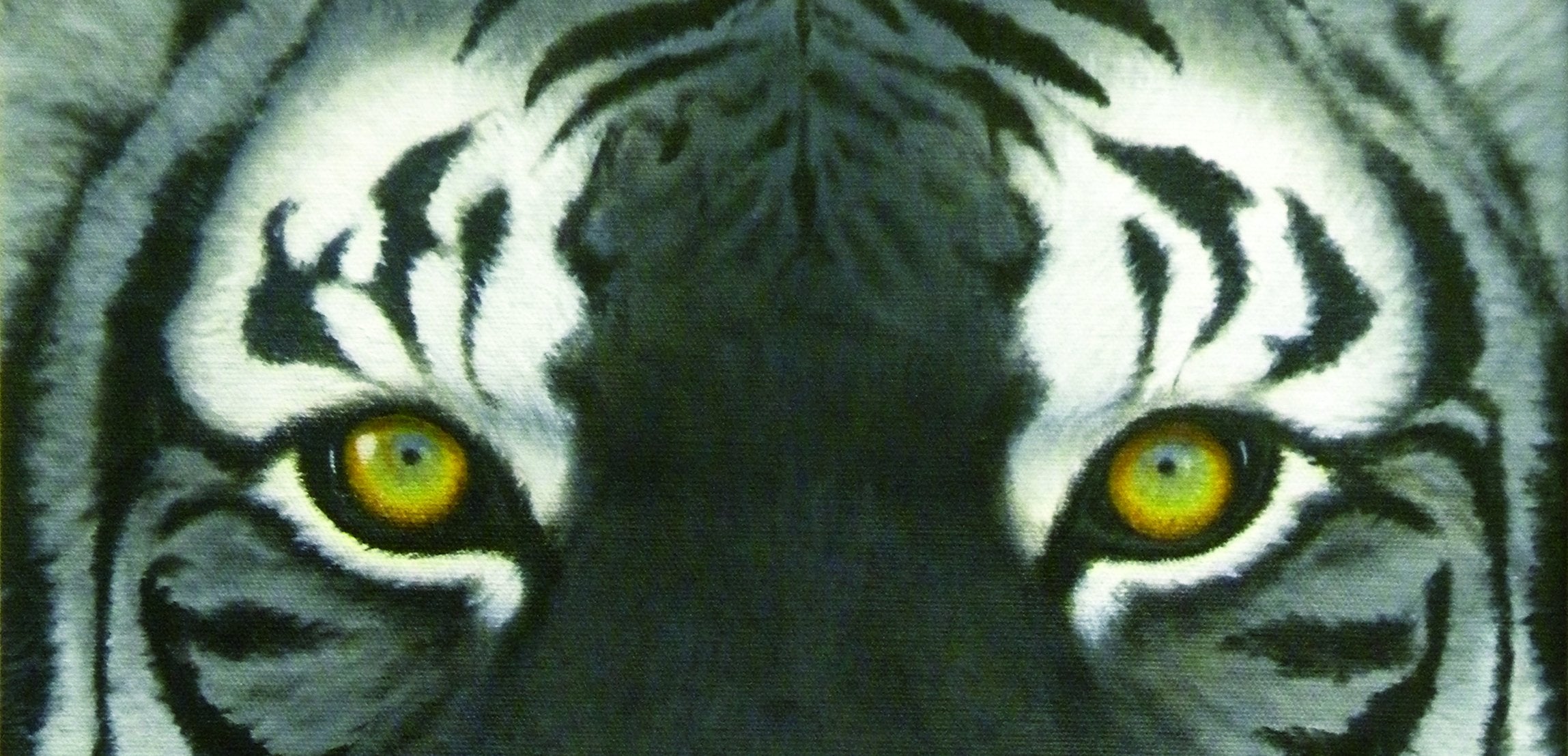 WHITE BENGAL TIGER / Original Canvas Painting
