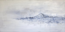 Load image into Gallery viewer, BLUE LER  Art that is deeply rooted in her imagination, her nature and whimsical subconscious. Artist Zari Kazandjian paints ever evolving expressions of places.  "Life is beautiful both with its sweetness and less than desirable moments; I want to create a dialogue with these sentiments .  BONUS: Framed  Artist: Zari Kazandjian  Medium: Oil and metallic leaf on canvas.  Dimensions:  24" x 48"  Authenticity certificate signed by artist  Worldwide shipping