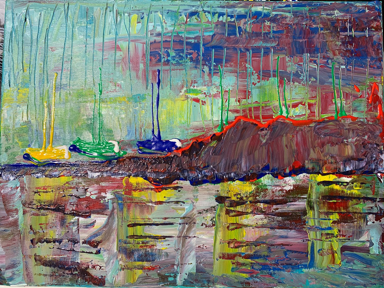 SAILBOATS / Original Canvas Painting