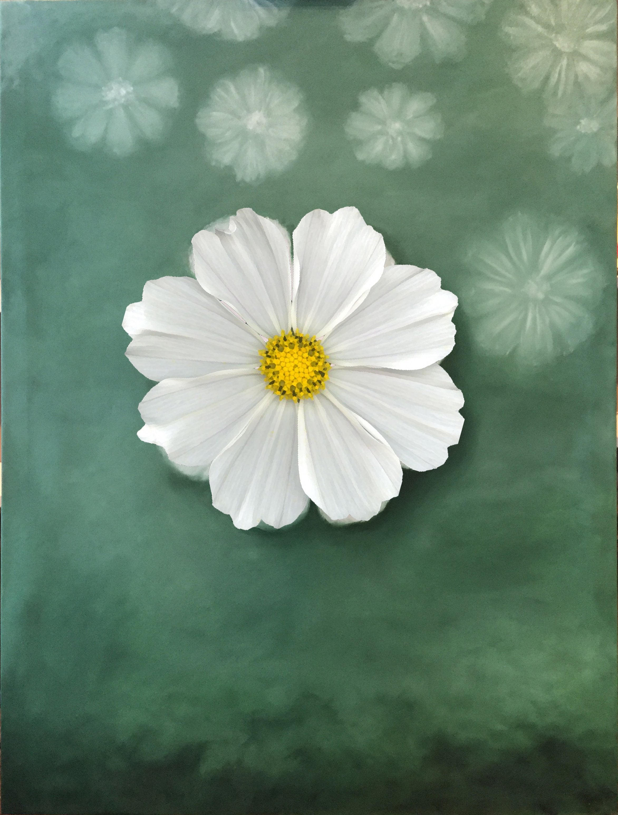 WHITE CAMELLIA FLOWER / Original Canvas Painting