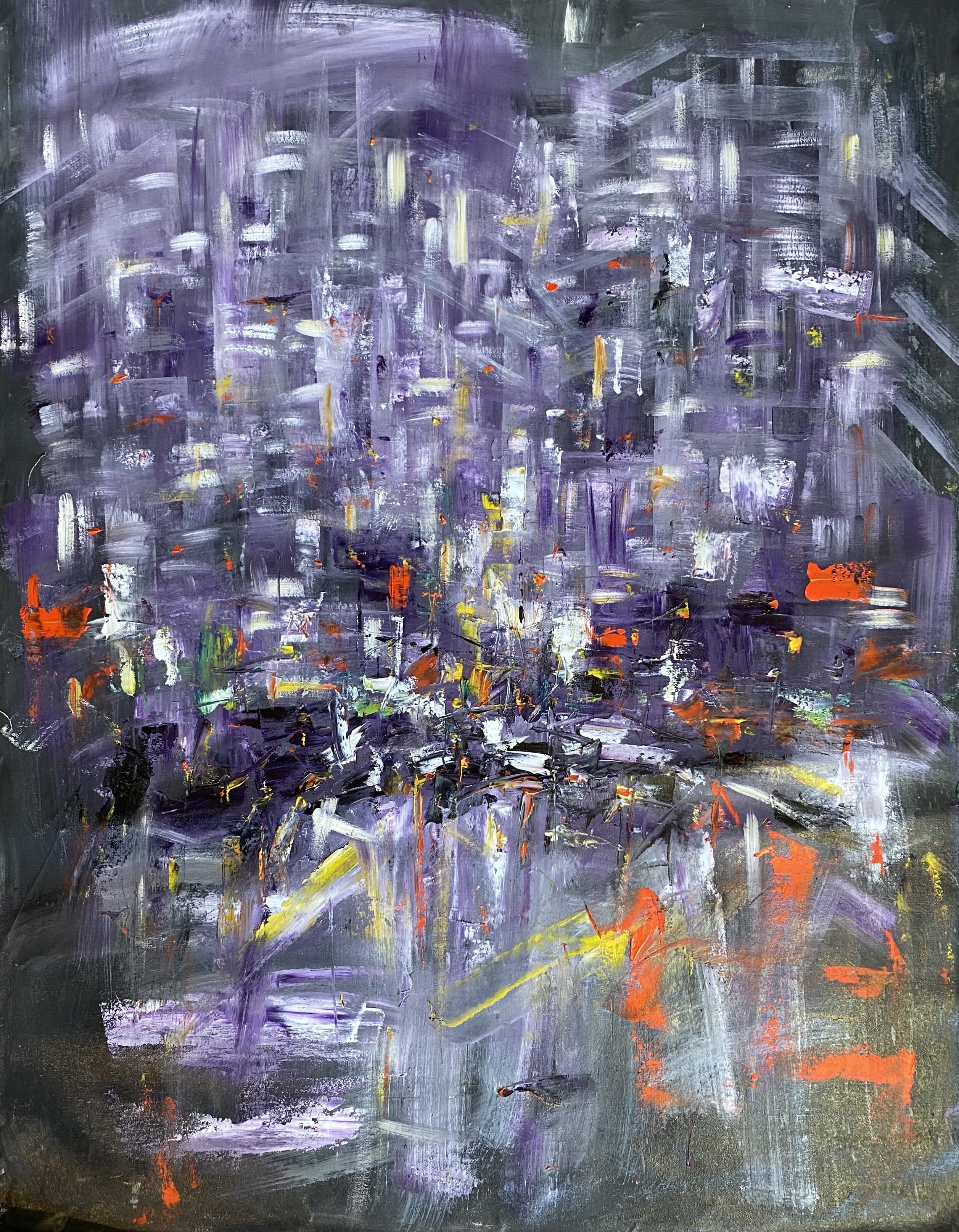CITY IN PURPLE Original Art / By Moses Salihou