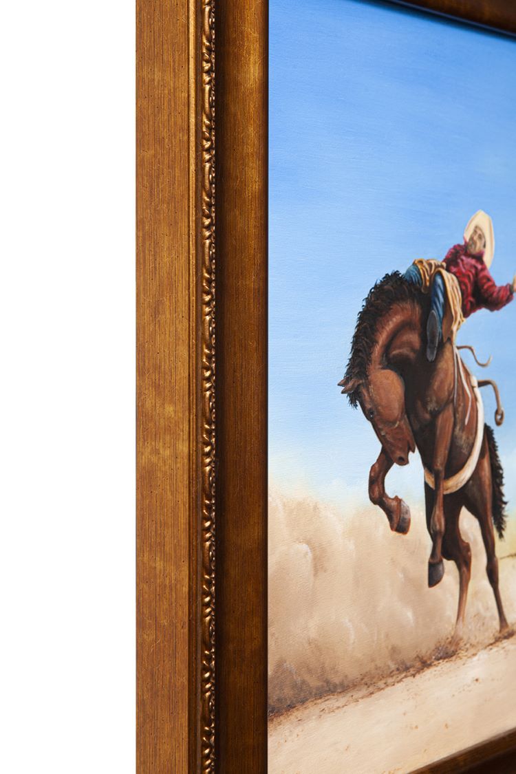 Original Canvas Painting Bucking Horse