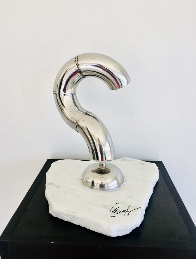 Original Stainless Steel Sculpture / INTERROGATION / Interrogação