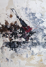 Load image into Gallery viewer, My paintings are essentially a series of stains and smears. They can seem aggressive and harsh, yet when the piece comes together it has a feeling of serenity. Artist: Zari Kazandjian Medium: Acrylic on wood panel Dimensions: 6" x 12" Authenticity cer