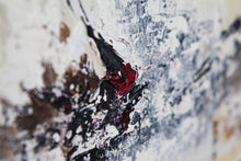 Load image into Gallery viewer, My paintings are essentially a series of stains and smears. They can seem aggressive and harsh, yet when the piece comes together it has a feeling of serenity. Artist: Zari Kazandjian Medium: Acrylic on wood panel Dimensions: 6" x 12" Authenticity cer