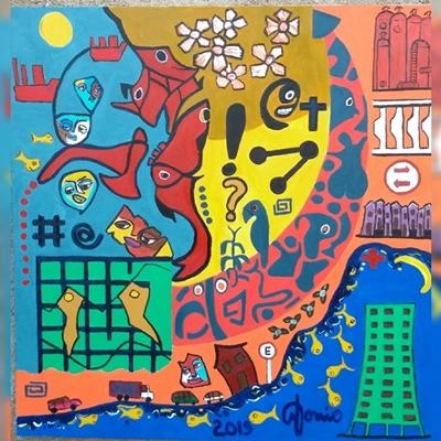 Original Canvas Painting / URBAN CHAOS/ CAOS URBANO