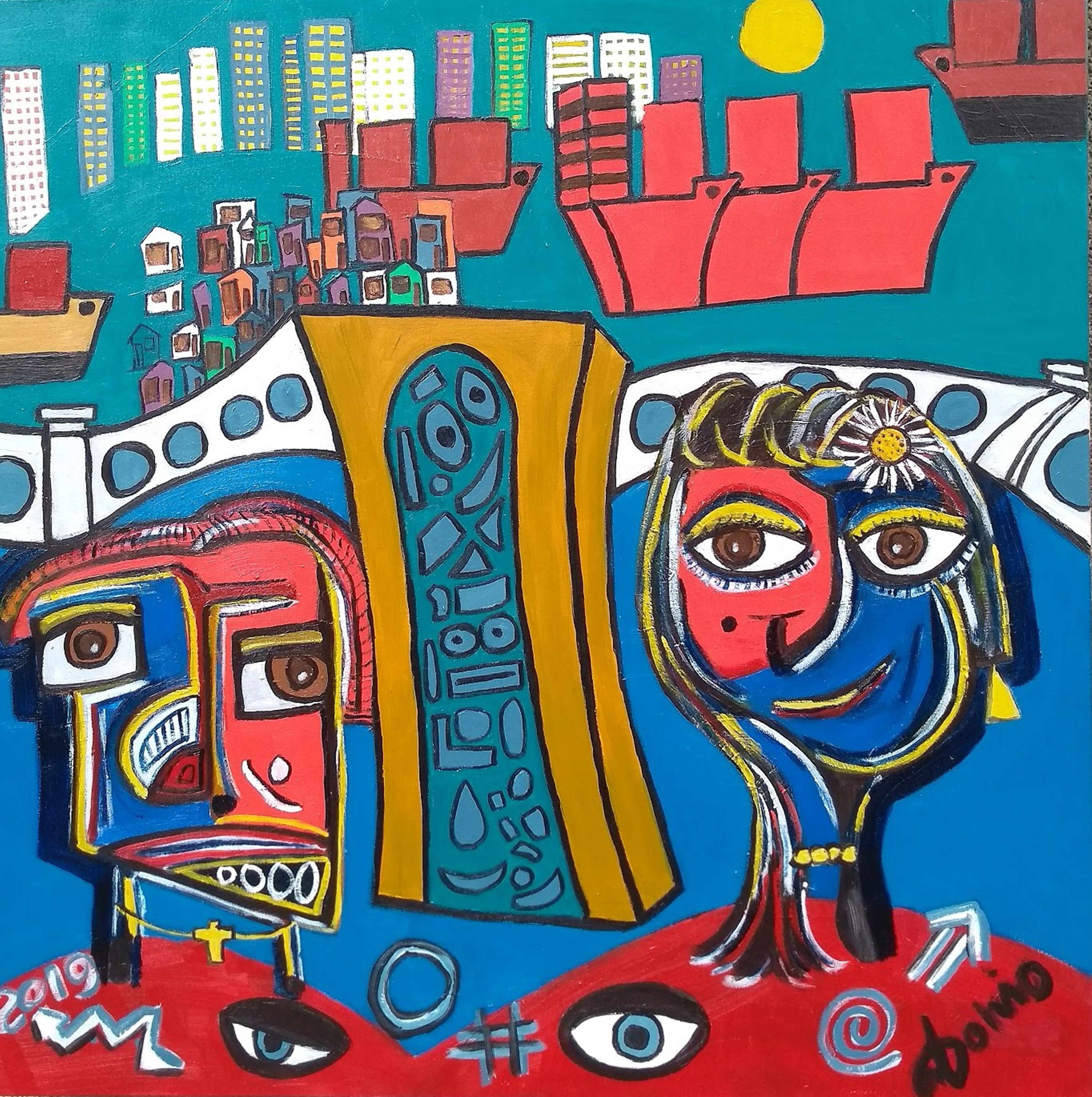 SOCIAL THOUGHTS / PENSAMENTOS SOCIAIS / Original Canvas Painting