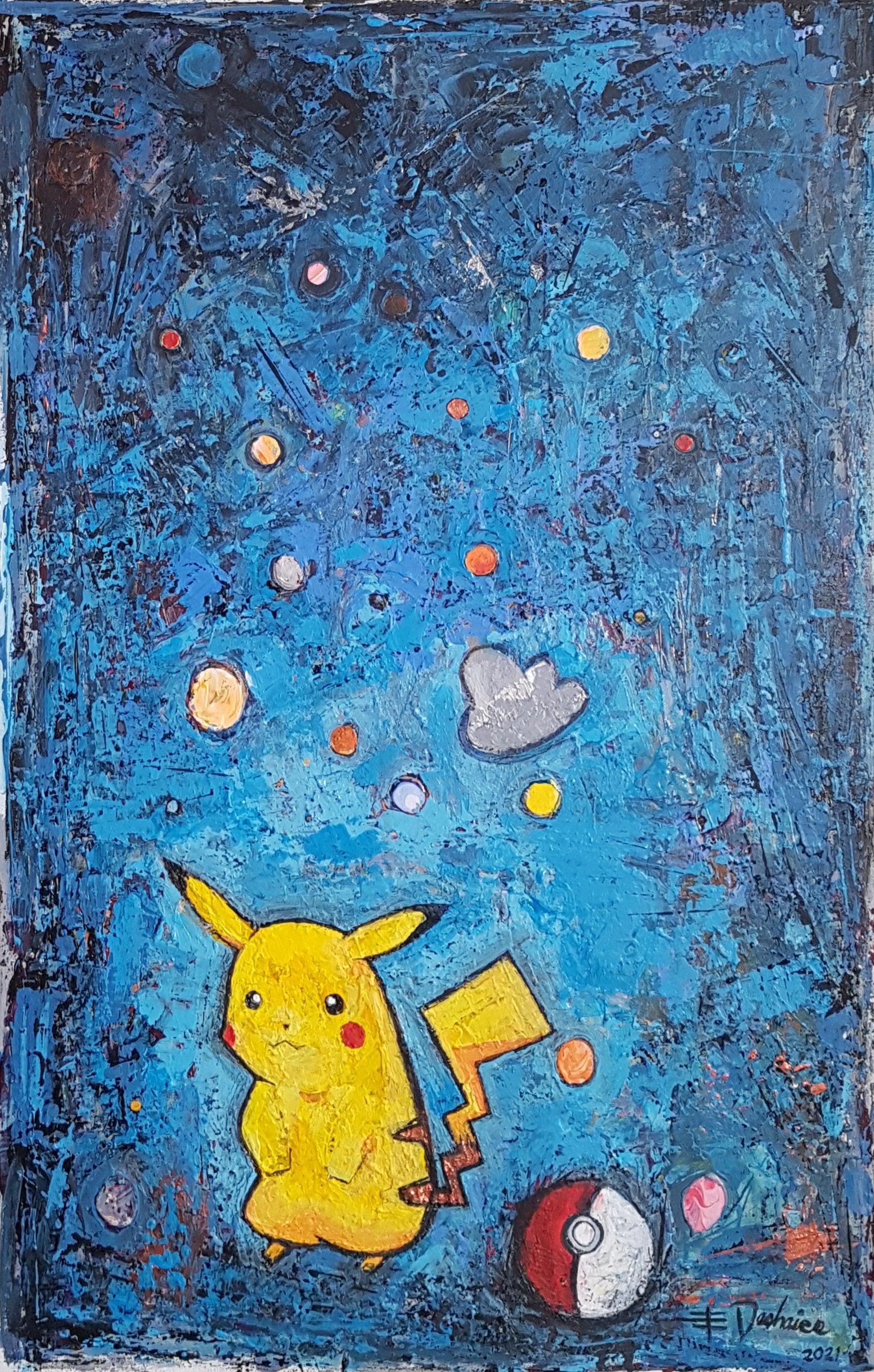 PIKACHU Original Painting / By Eric Deshaies