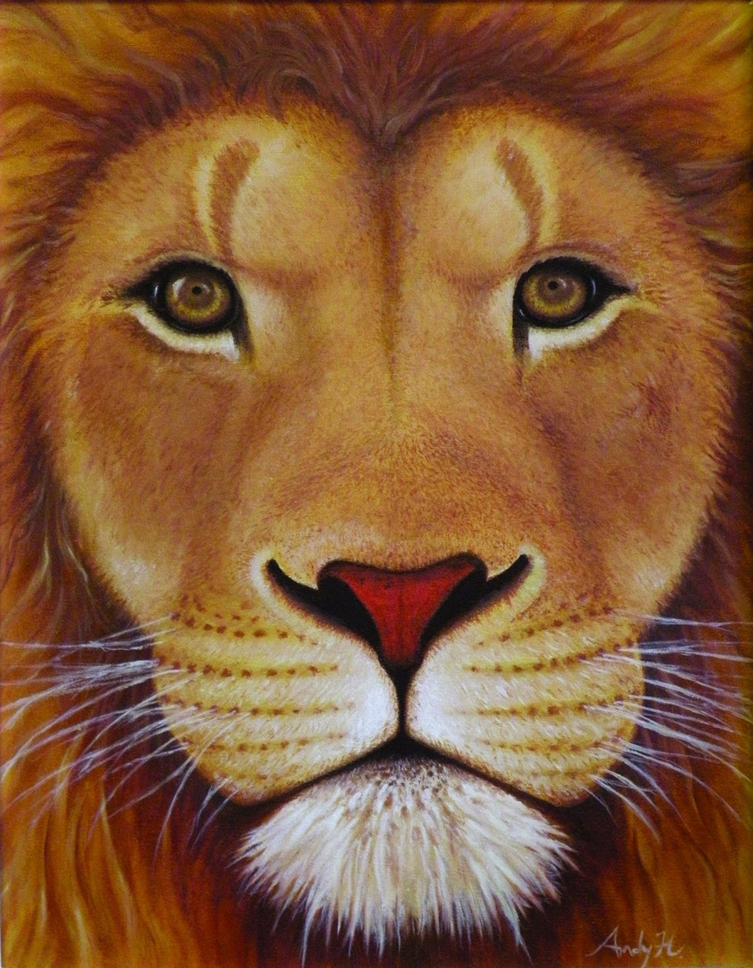 african lion canvas painting