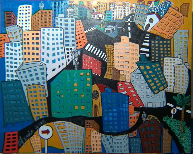 Original Canvas Painting / URBAN CHAOS/ CAOS URBANO