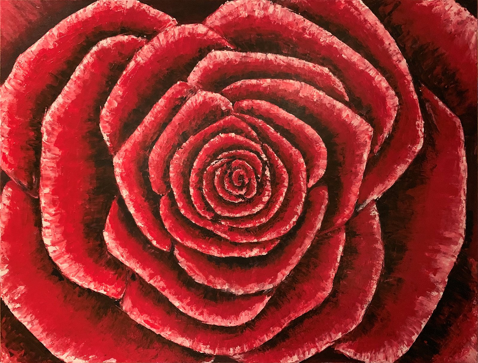 RED ROSE / Original Canvas Painting