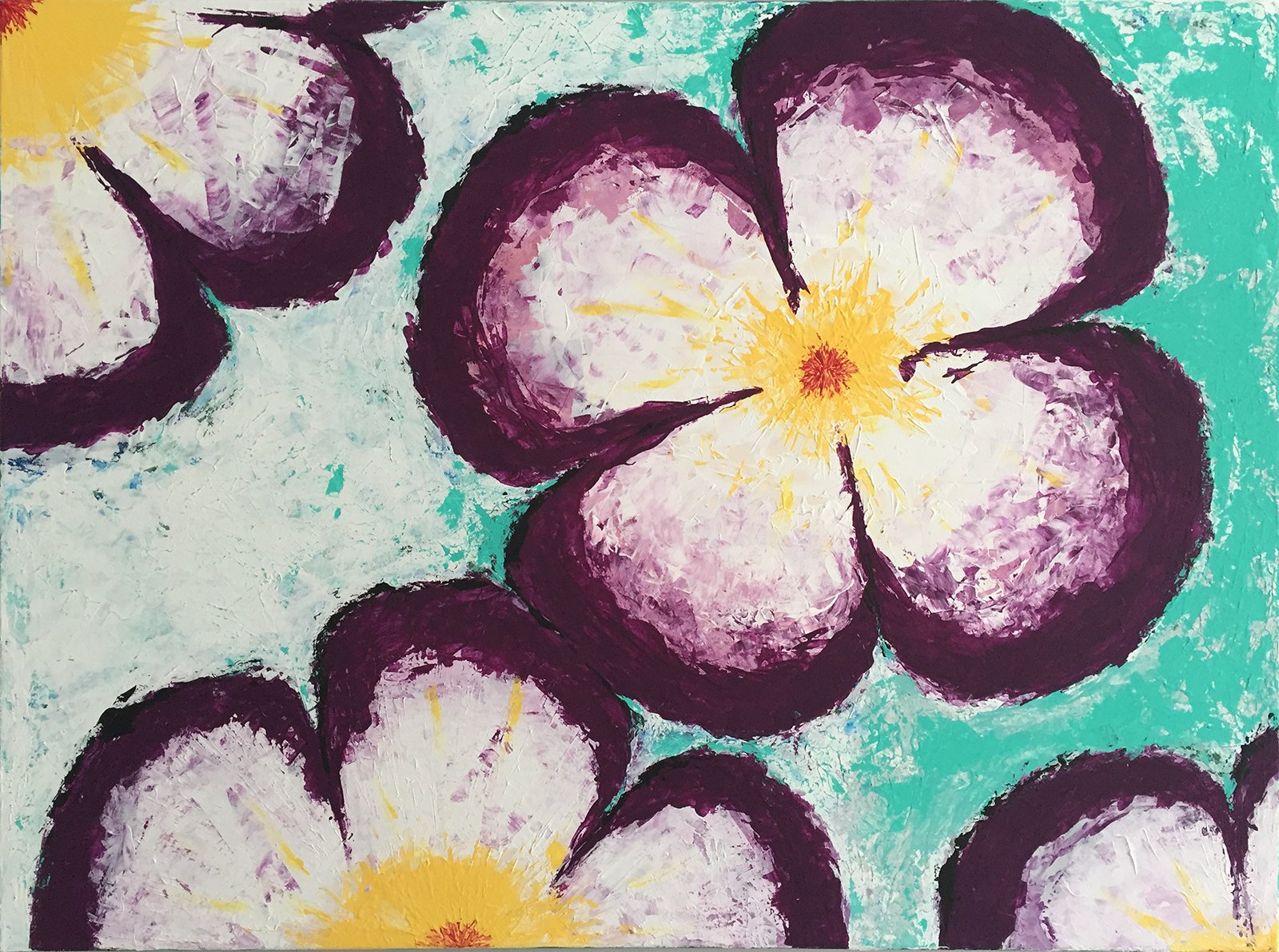 FLEUR D'ANEMONE / Original Canvas Painting