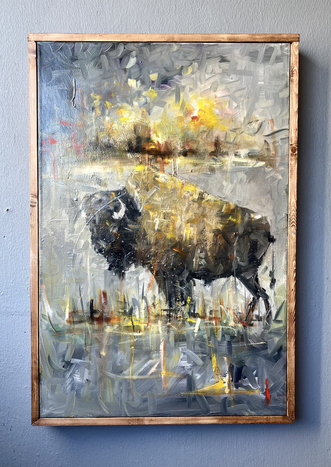 Original Canvas Painting Bison