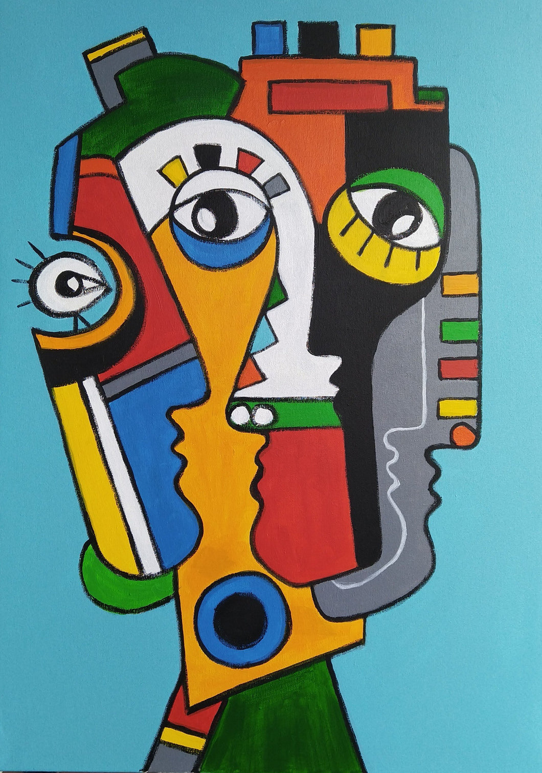 FRIENDS 4 / Original canvas painting EXCLUSIVE TO KIKI STERLING GALLERY - FACES COLLECTION - By Arman Alaverdyan
