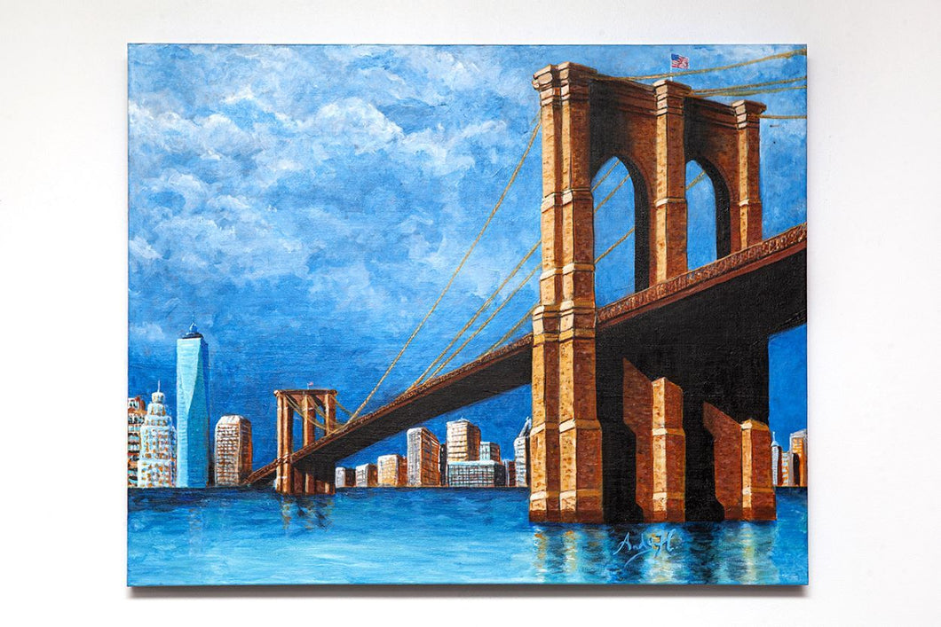 BROOKLYN BRIDGE - NEW YORK / Original painting - By Andy Habib