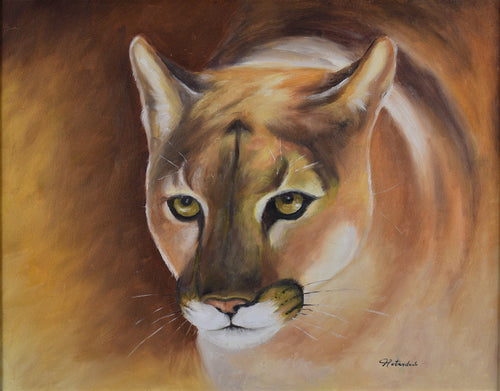 COUGAR  / Original Canvas Painting - By Natty Pacheco