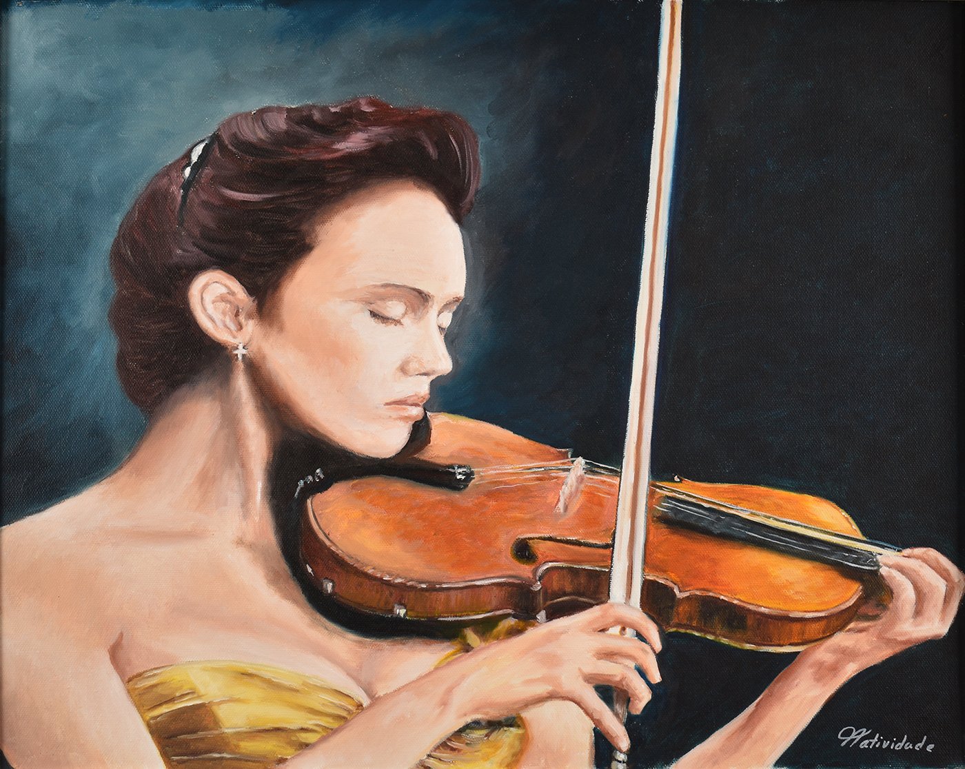 VIOLONIST / Original Canvas Painting