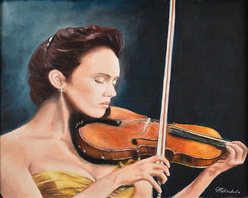 VIOLONIST / Original Canvas Painting  - By Natty Pacheco