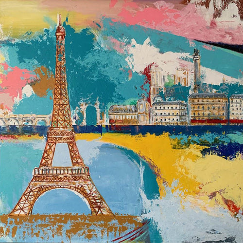 PARIS ABSTRACT / Original Canvas Painting  - By Andy Habib