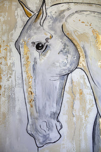 THE HORSE / Original Canvas Painting - By Zari Kazandjian