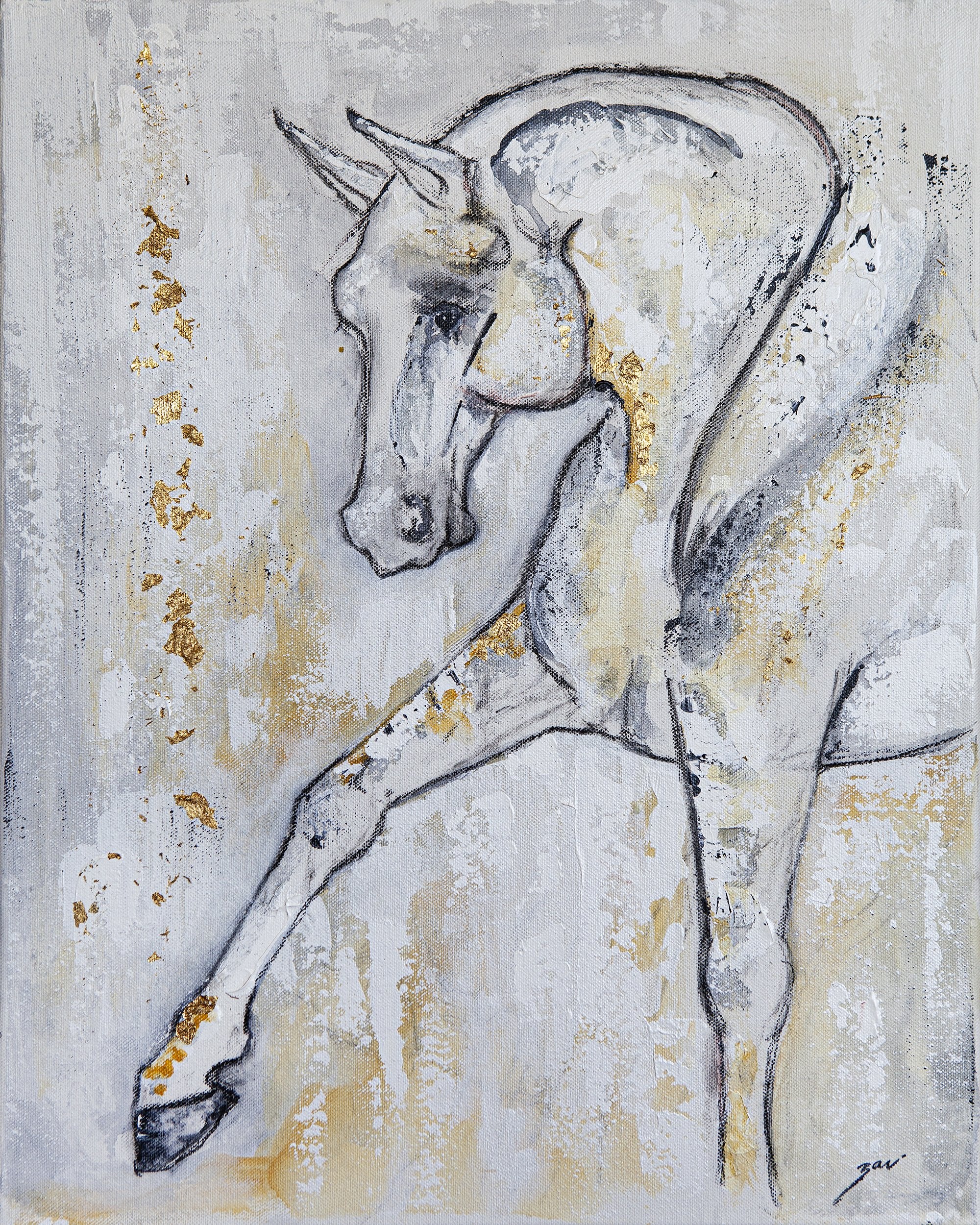 I have always been fascinated and passionate about horses. Painting these animals simply came naturally. Living on a farm surrounded by them I delved into their form. I want to show their majesty and magnificent while emphasizing their soft kindness and v