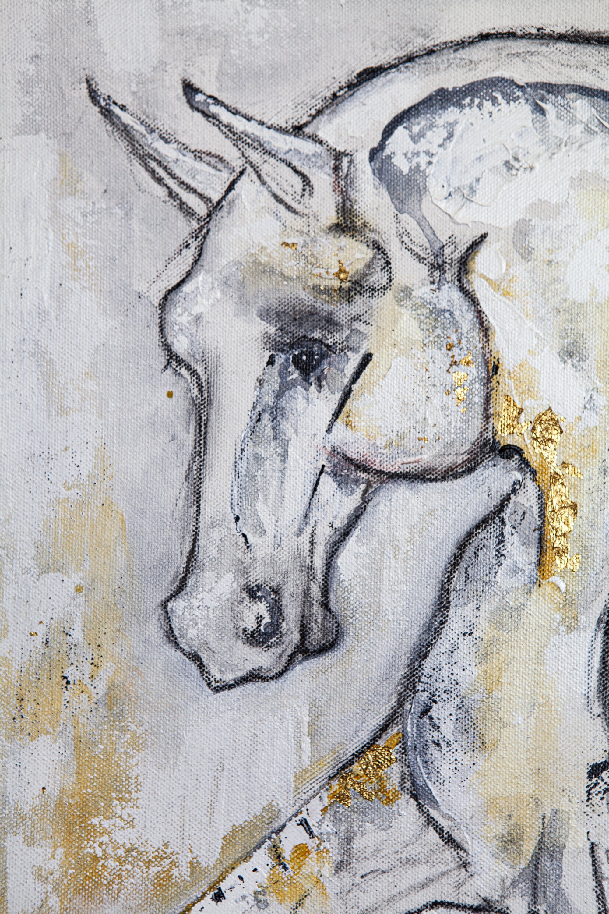 I have always been fascinated and passionate about horses. Painting these animals simply came naturally. Living on a farm surrounded by them I delved into their form. I want to show their majesty and magnificent while emphasizing their soft kindness and v