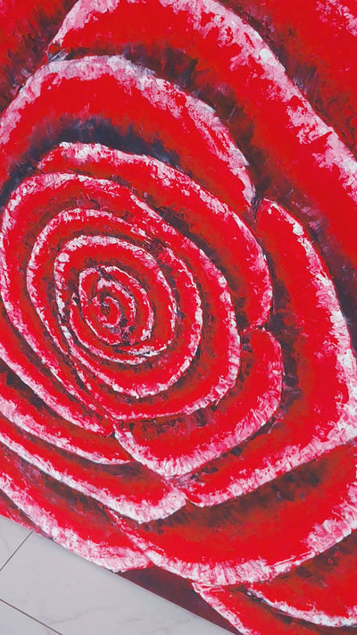 RED ROSE / Original Canvas Painting