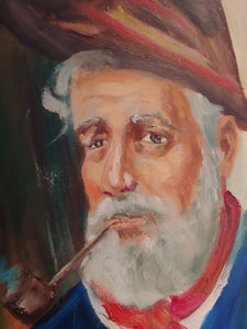 THE FISHERMAN / Original Canvas Painting - By Charles Garo Tatossian